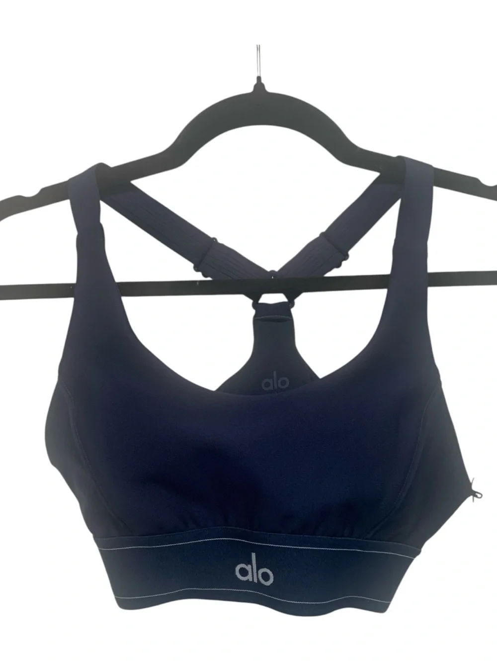 21. NWT Alo Yoga airlift suit up bra NAVY Size S
