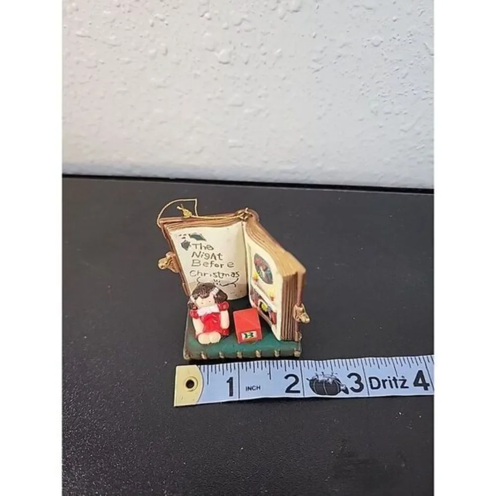 Vintage‎ Wang Ornament The Night Before Christmas Book Doll Block 1989
