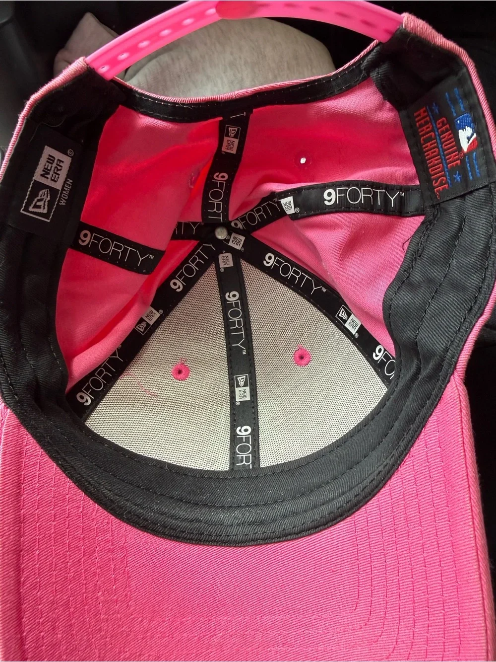 Pink NY Baseball Cap with Raised White Logo