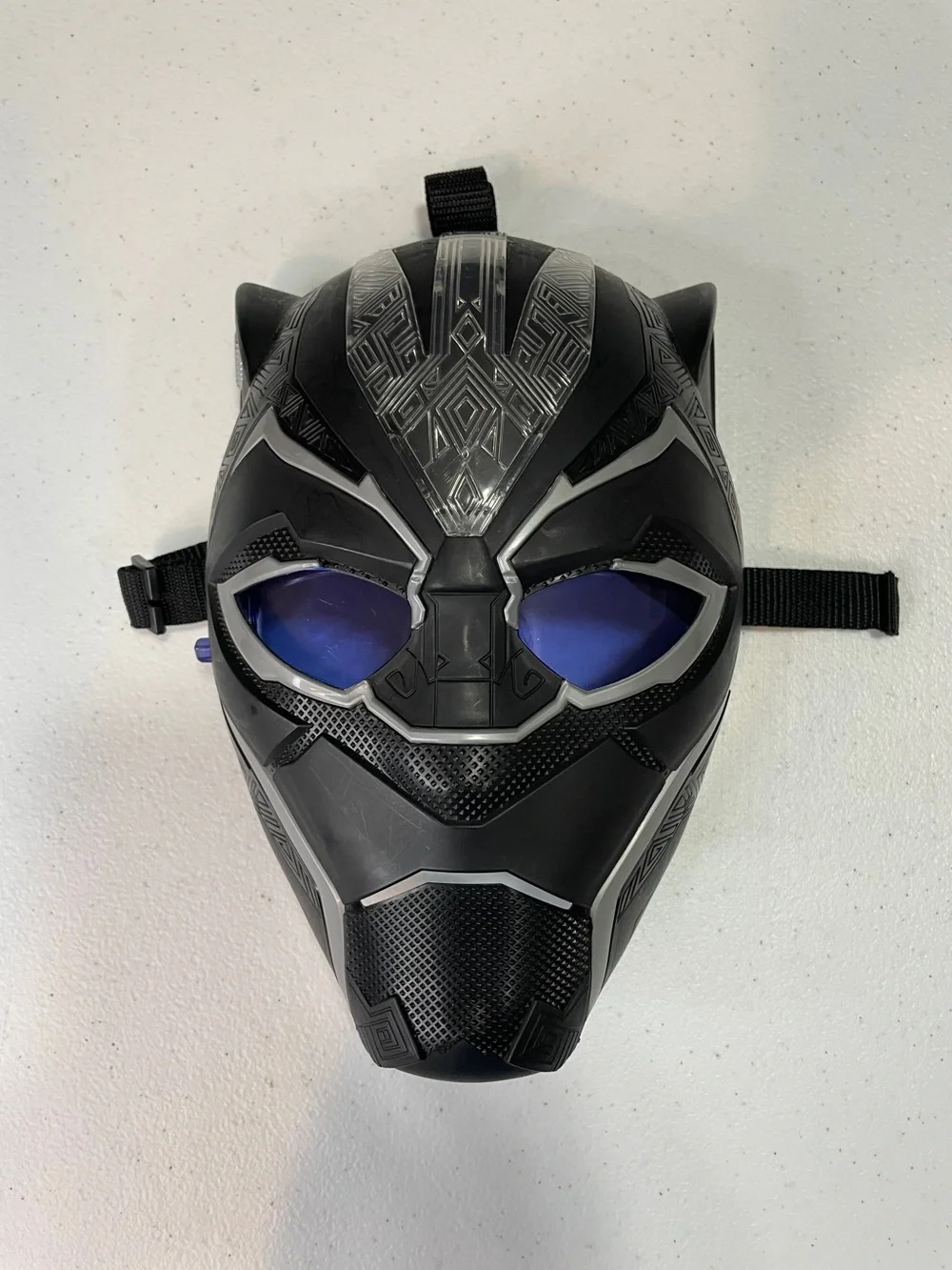 Black Panther Costume Mask with Blue Lenses