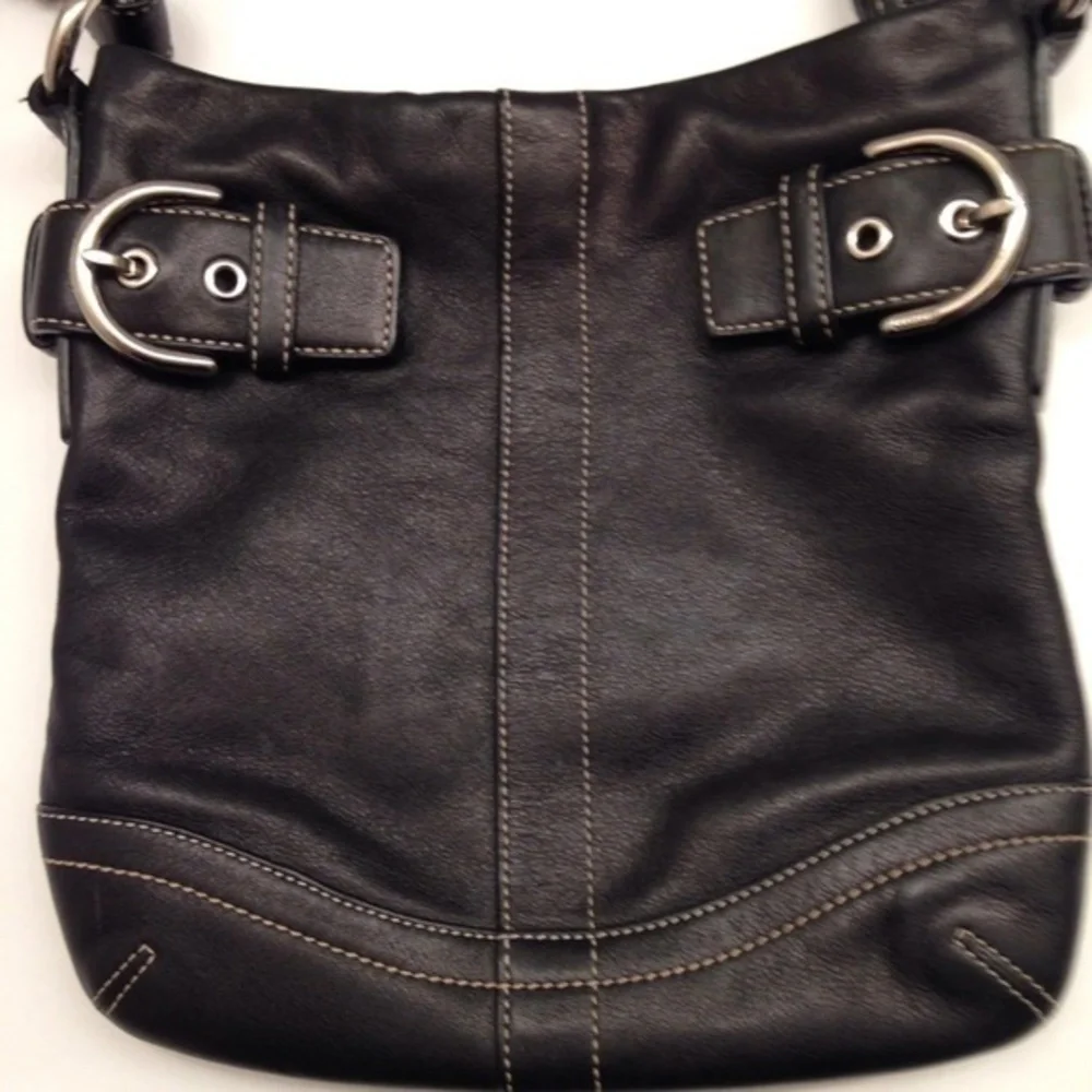 COACH Black Leather Soho Slim Convertible bag