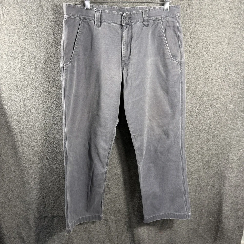The North Face Canvas Chino Pants Mens 34x27 Gray Straight Leg Cotton Gorpcore