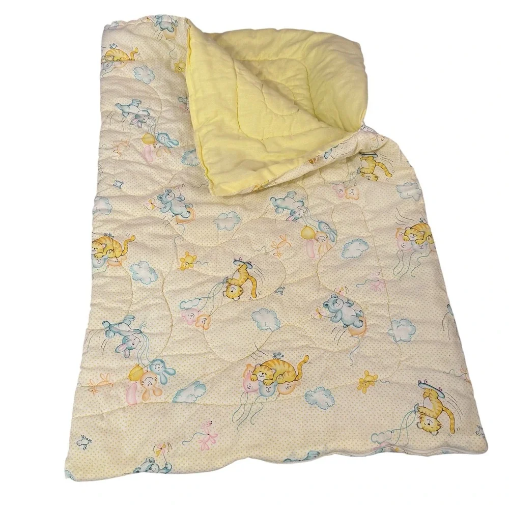 Vintage Dundee Baby‎ Comforter Quilt Blanket Sleeping Sack Yellow Bear Bunny Zip