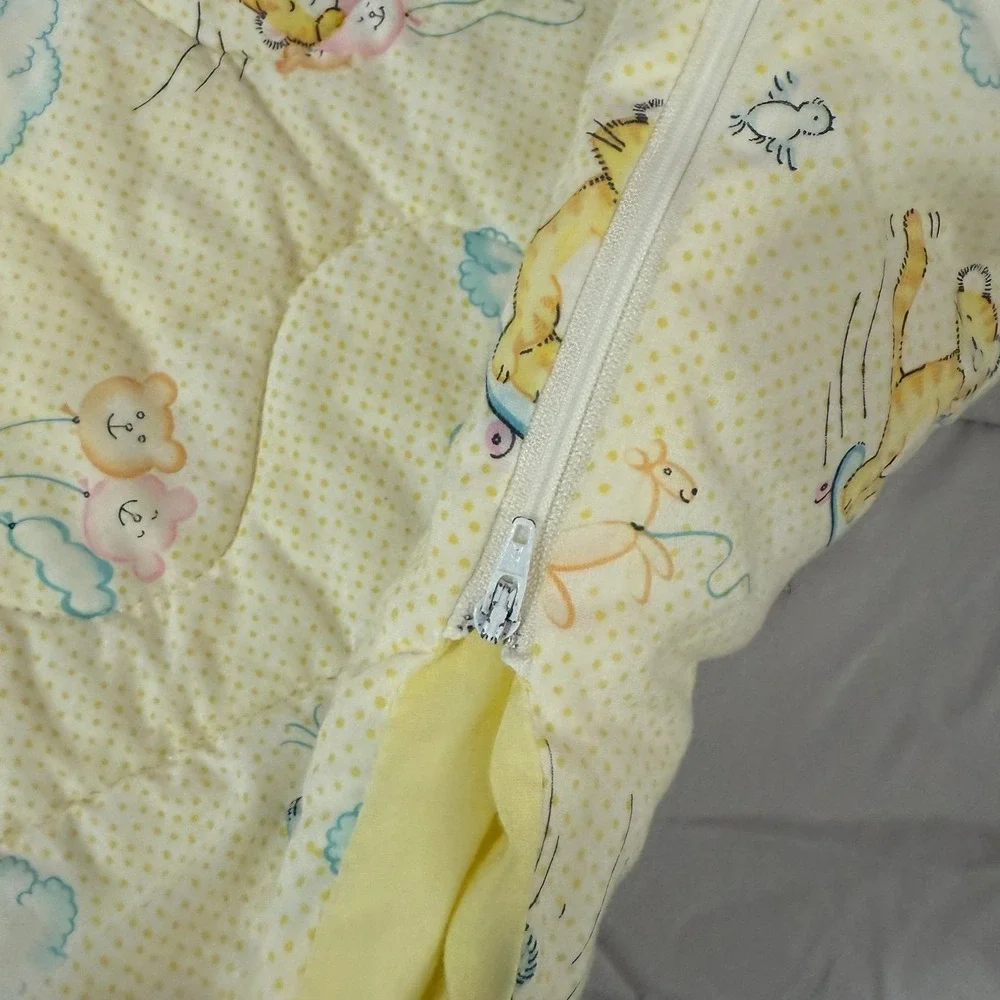 Vintage Dundee Baby‎ Comforter Quilt Blanket Sleeping Sack Yellow Bear Bunny Zip