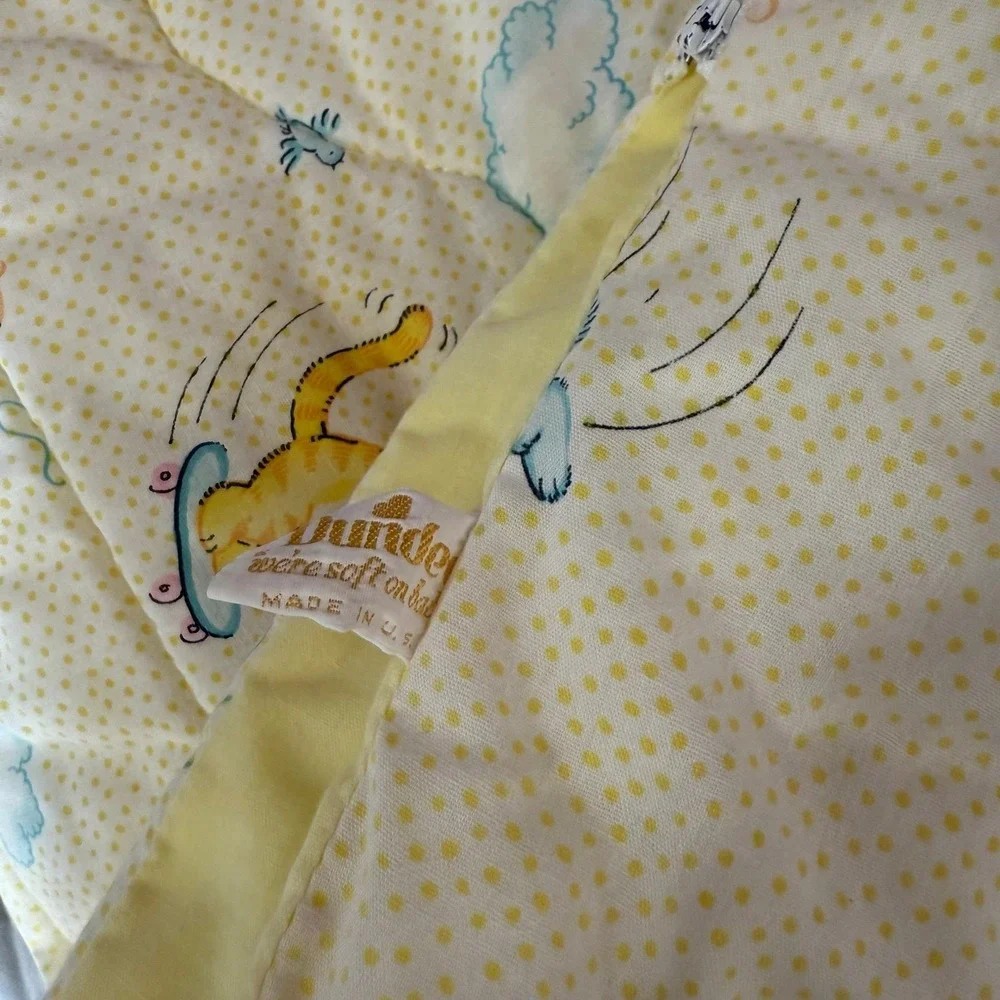 Vintage Dundee Baby‎ Comforter Quilt Blanket Sleeping Sack Yellow Bear Bunny Zip