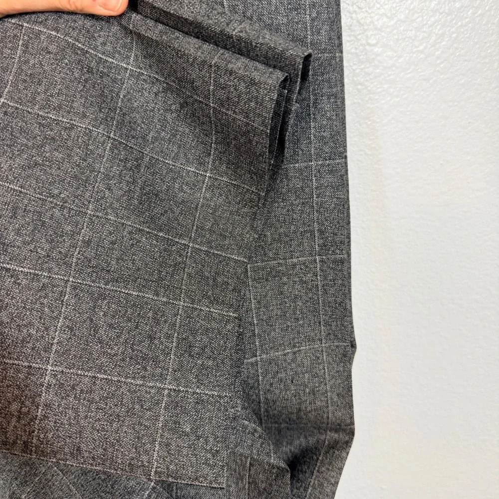 Banana Republic Trousers Mens 36 Grey Windowpane Plaid Italian Marzotto Standard