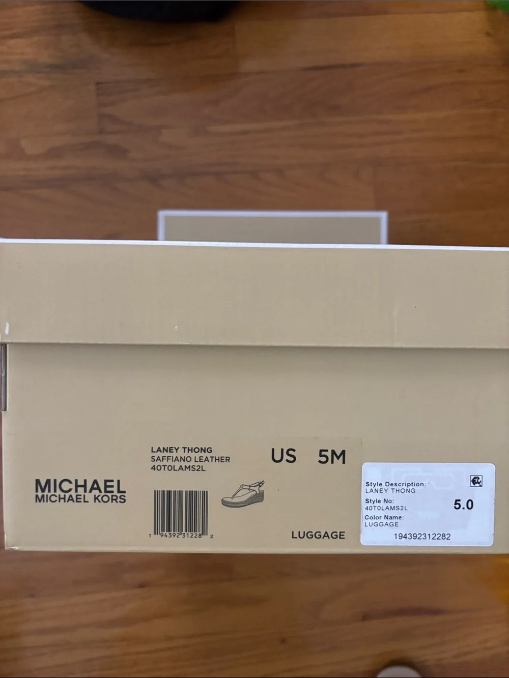 Michael Kors Brown Leather MK Thong Sandals
