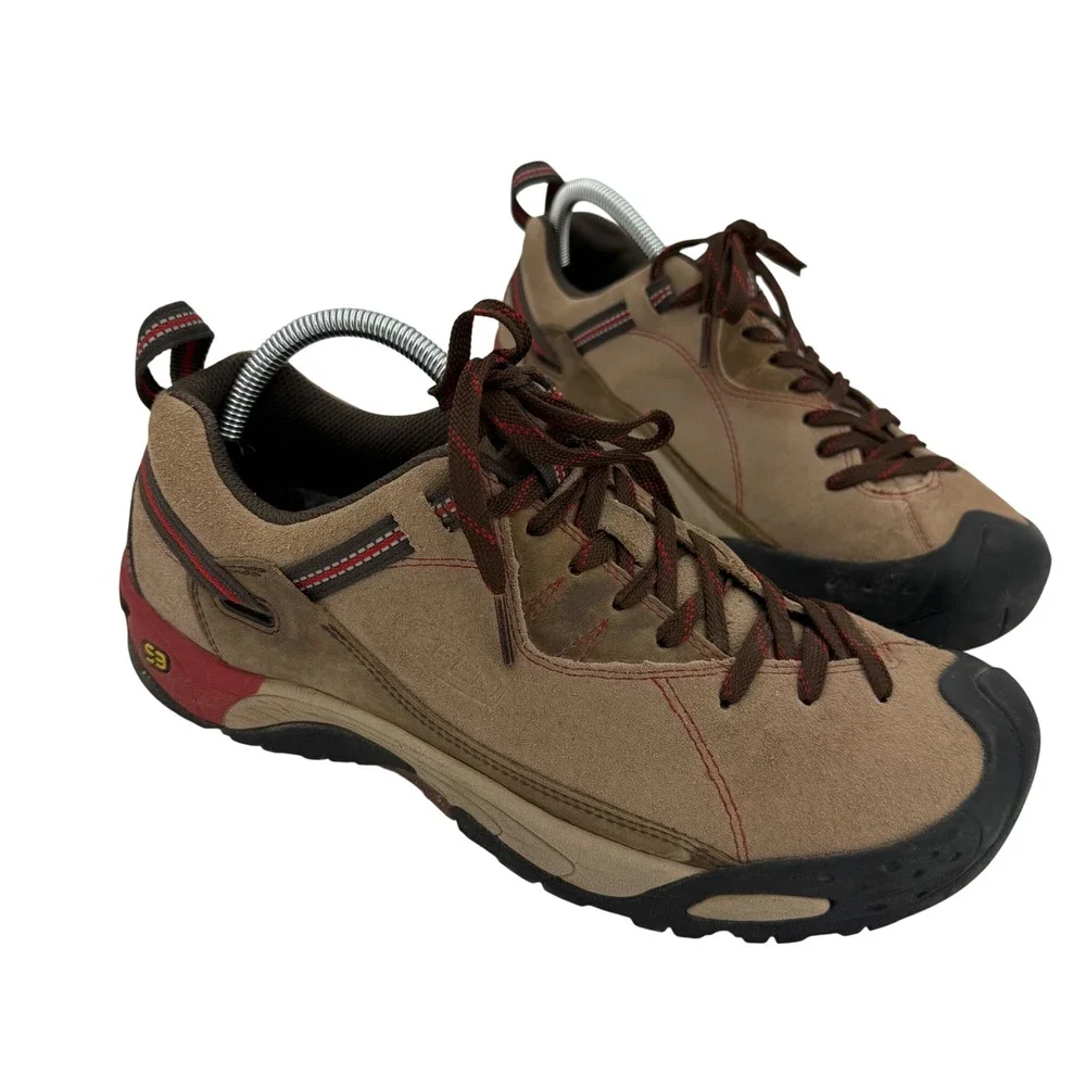 KEEN Jasper Suede Hiking Trail Shoes Tan Brown Outdoor Sneakers Mens US 9 EU 42