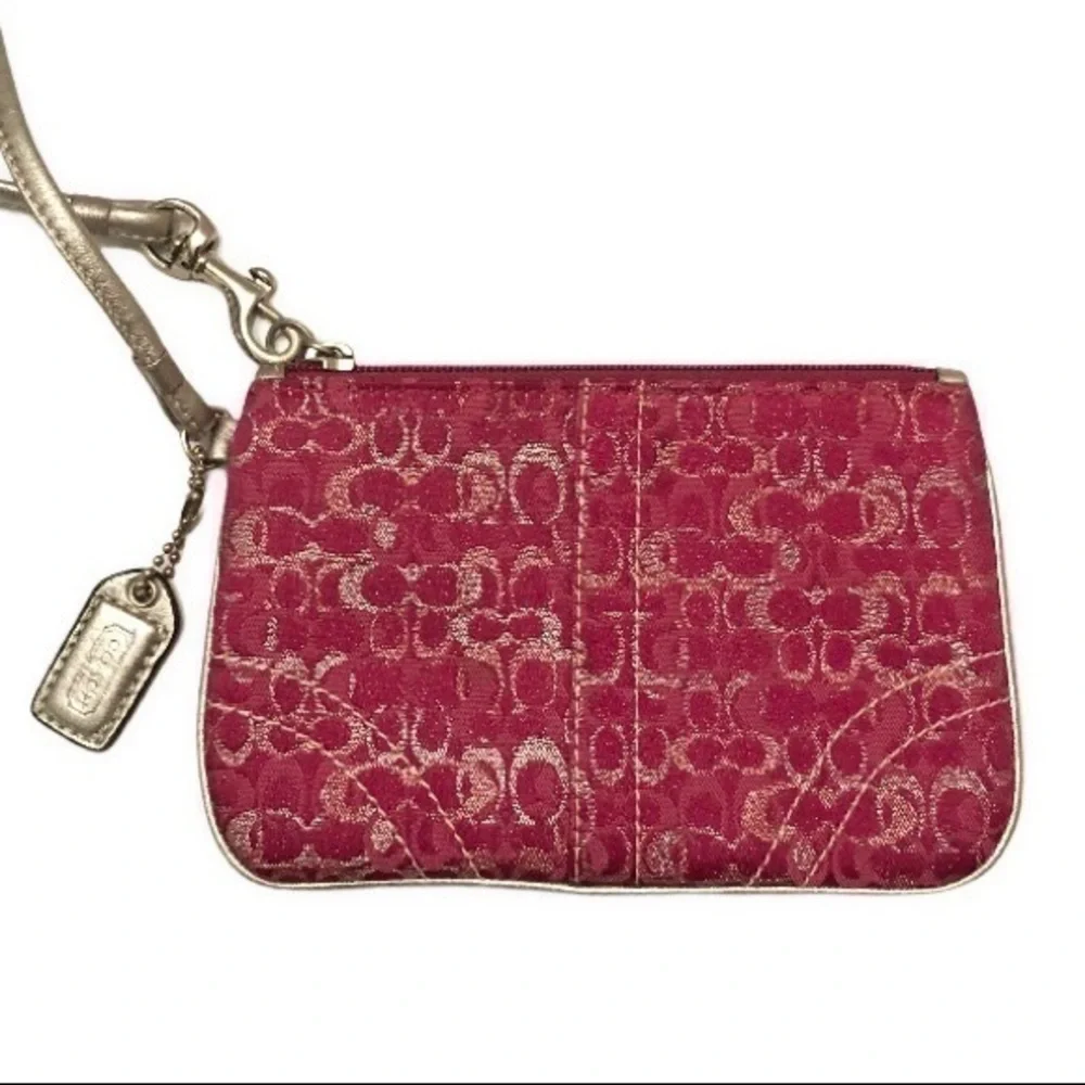 COACH vintage y2k pink silver optic wristlet