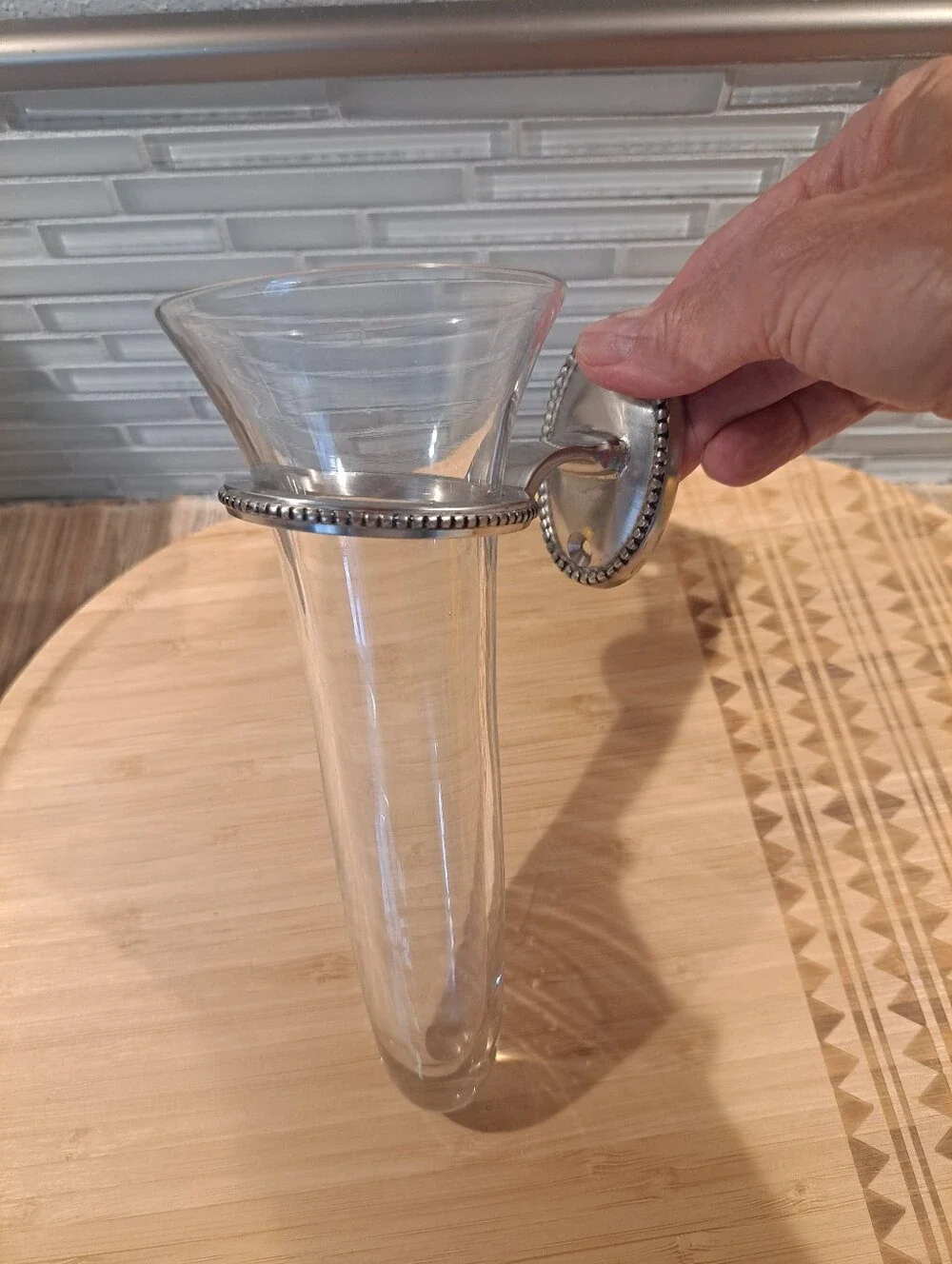 Pottery Barn Bud Glass Vase Wall Sconce NEW