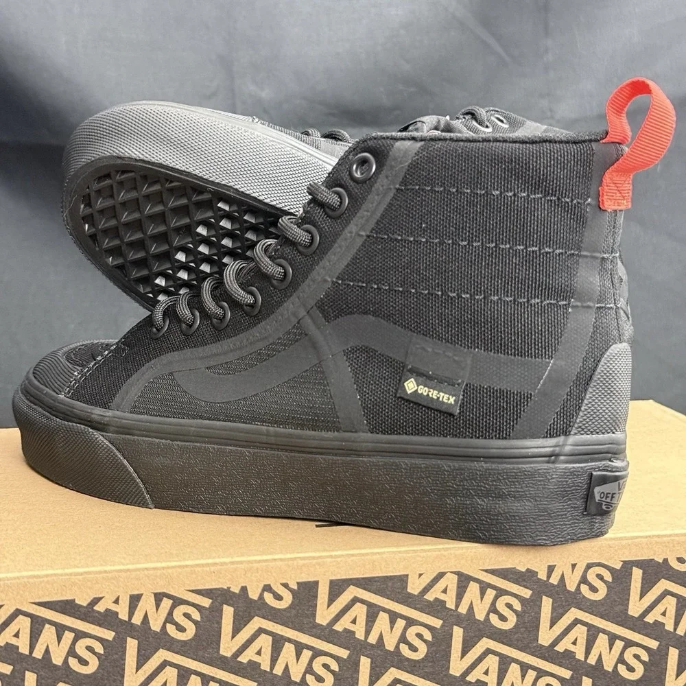VANS Sk8-Hi GTX VR3 Raeburn Gore-Tex Triple Black High Top Sneaker Red M 6 W 7.5
