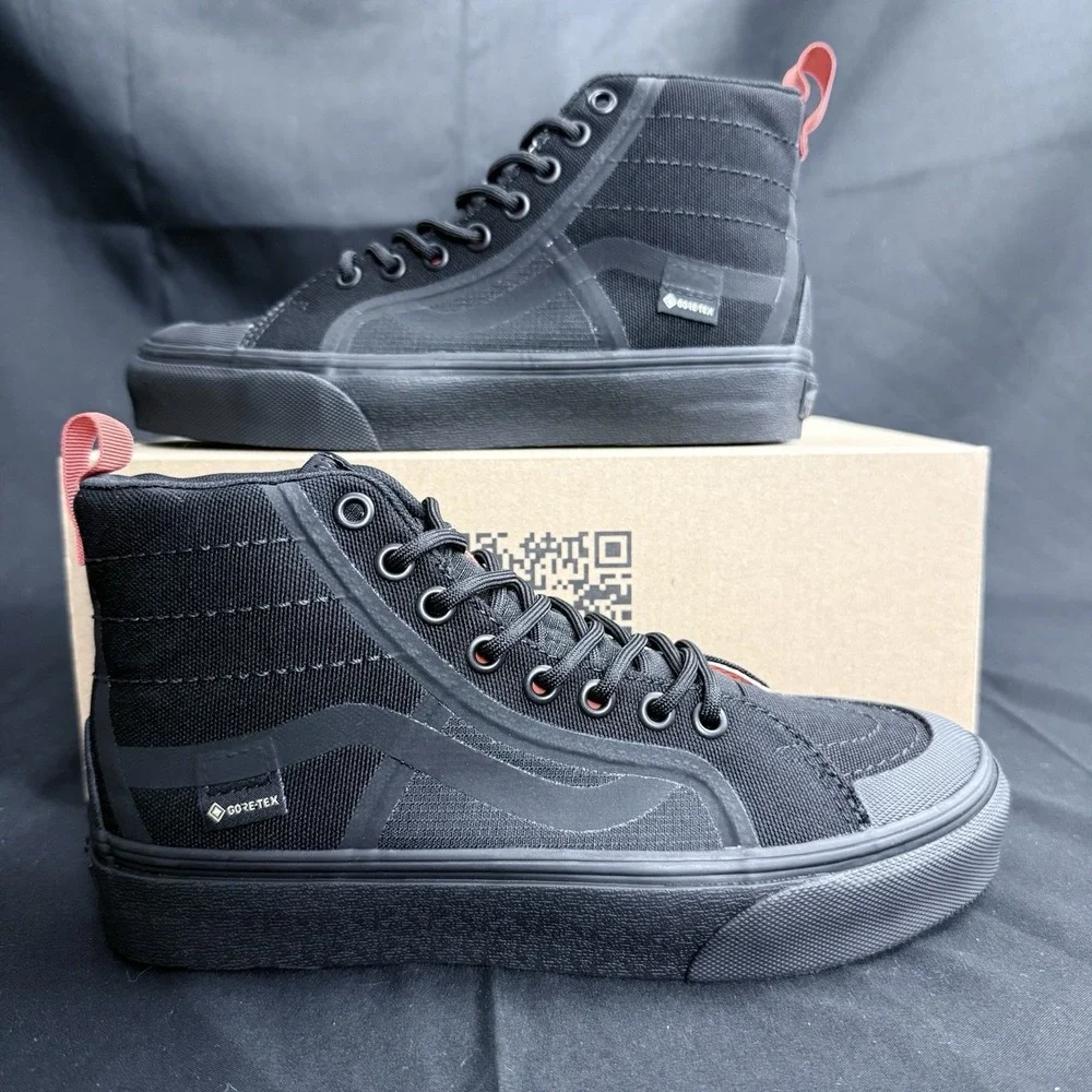 VANS Sk8-Hi GTX VR3 Raeburn Gore-Tex Triple Black High Top Sneaker Red M 4 W 5.5