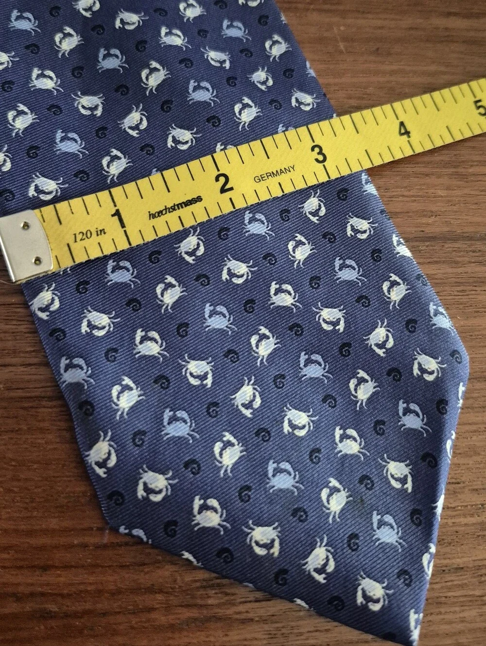 Vintage 90s Brooks Brothers Navy Crab Print Tie