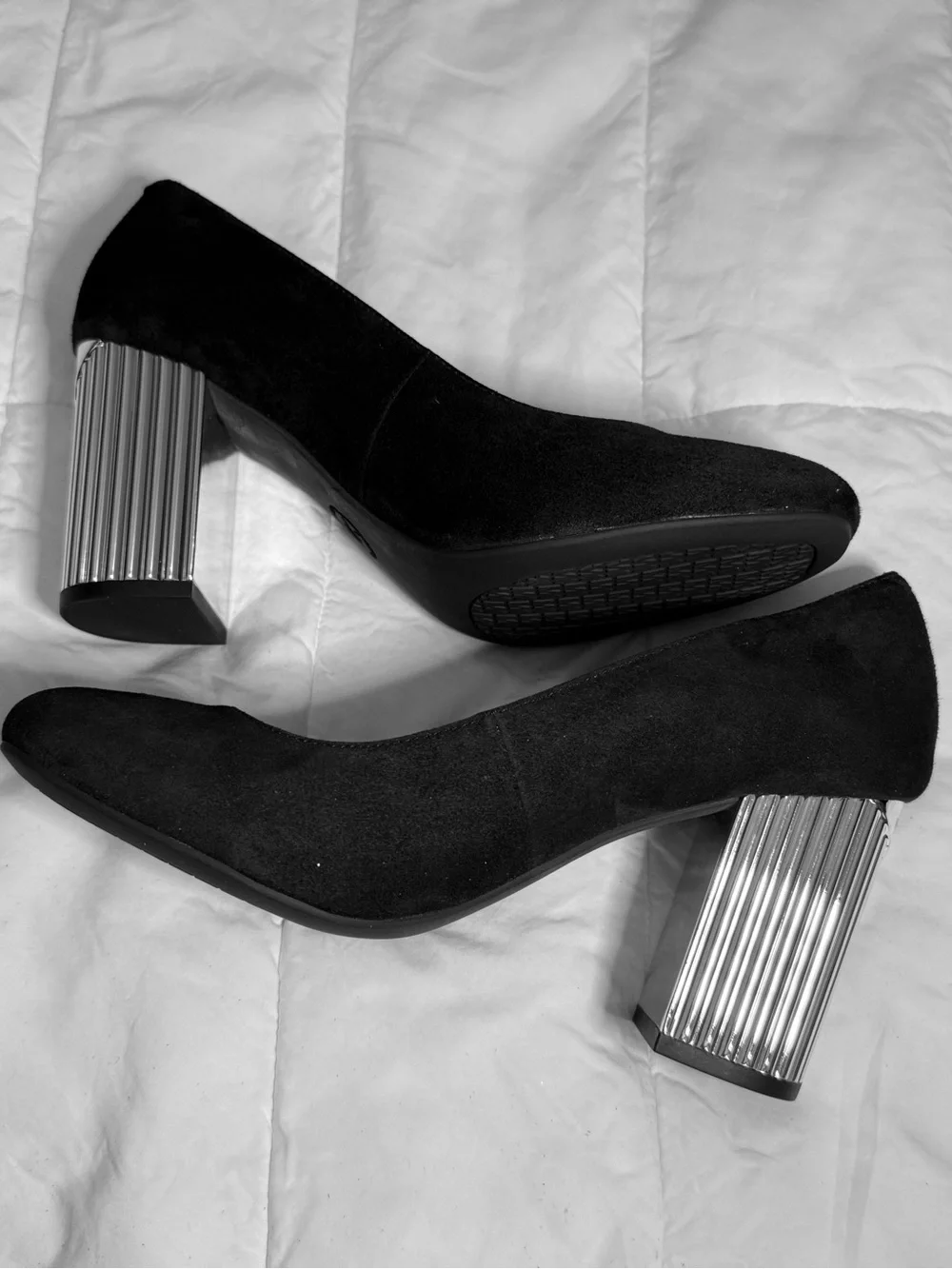 Michael Kors Black Suede Round-Toe Pumps