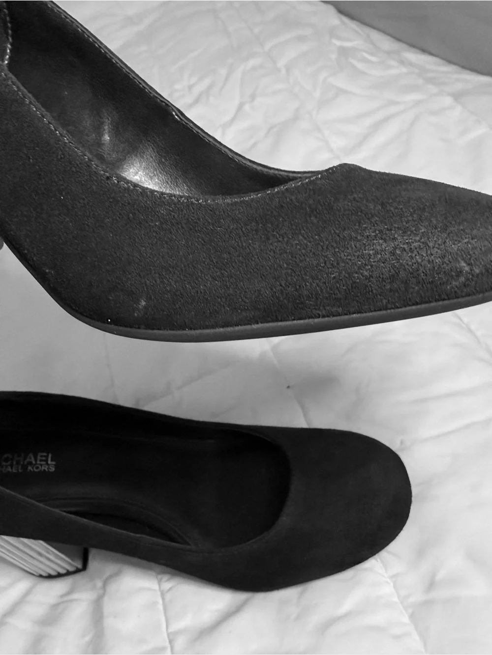 Michael Kors Black Suede Round-Toe Pumps