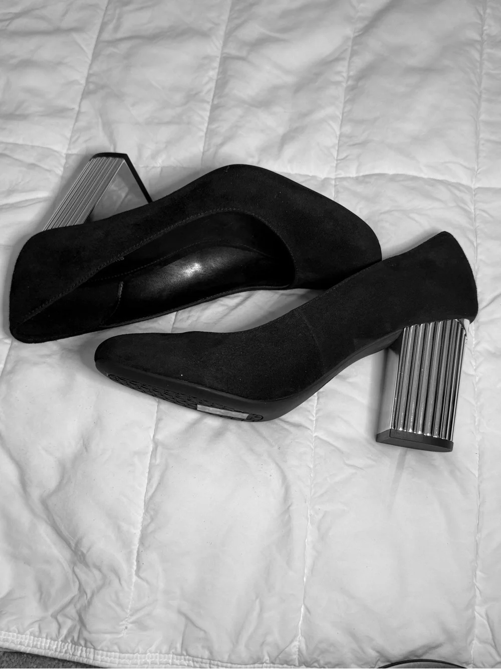 Michael Kors Black Suede Round-Toe Pumps