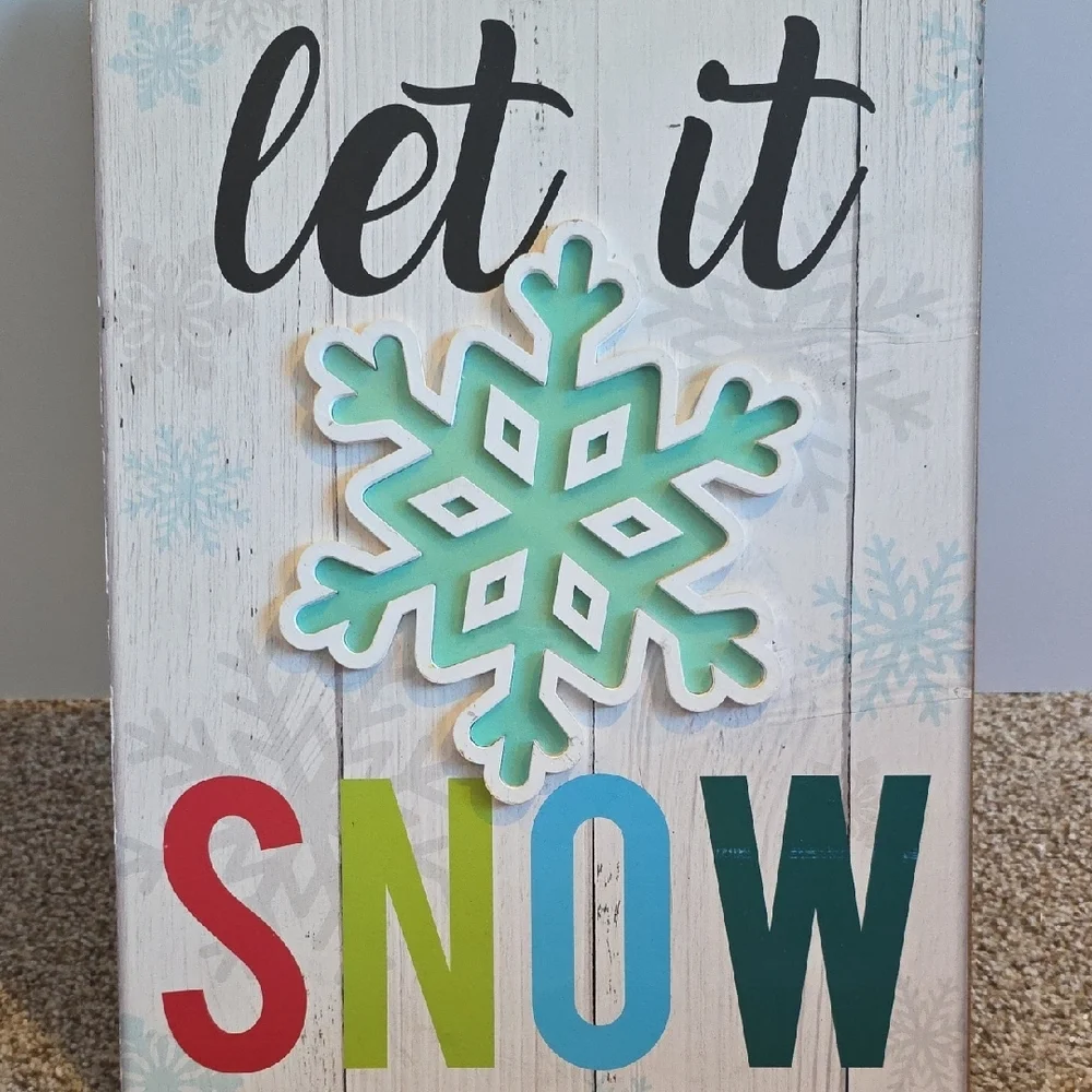 Winter Decor - Let It Snow - Snowflake Holiday Wall Decor
