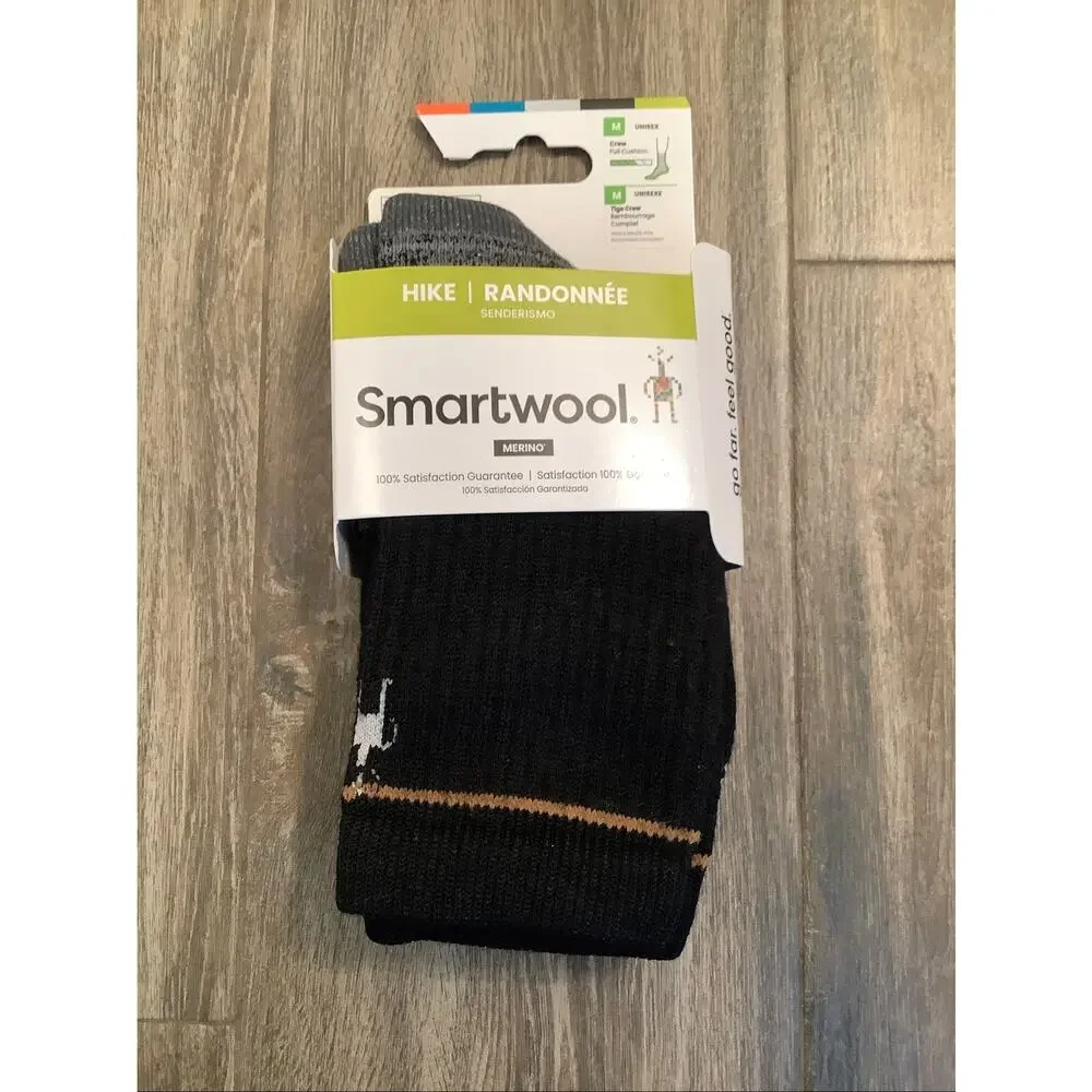 Smartwool Unisex Medium Black Hike Full Cushion Hiking Outdoor Crew Socks B20-6