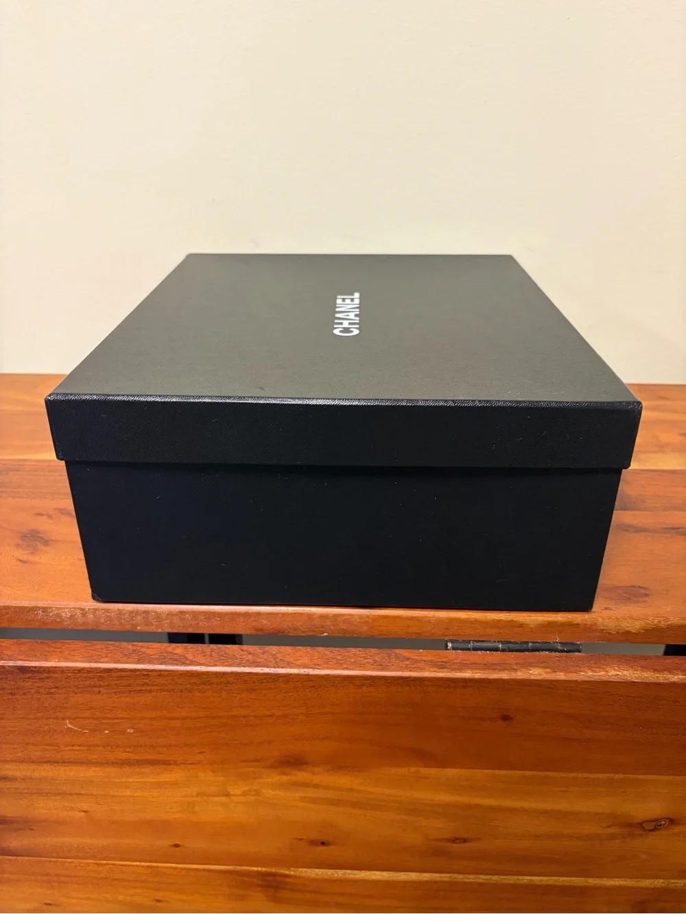 Empty Chanel Shoe Box Only - Authentic Large Black Luxury Box