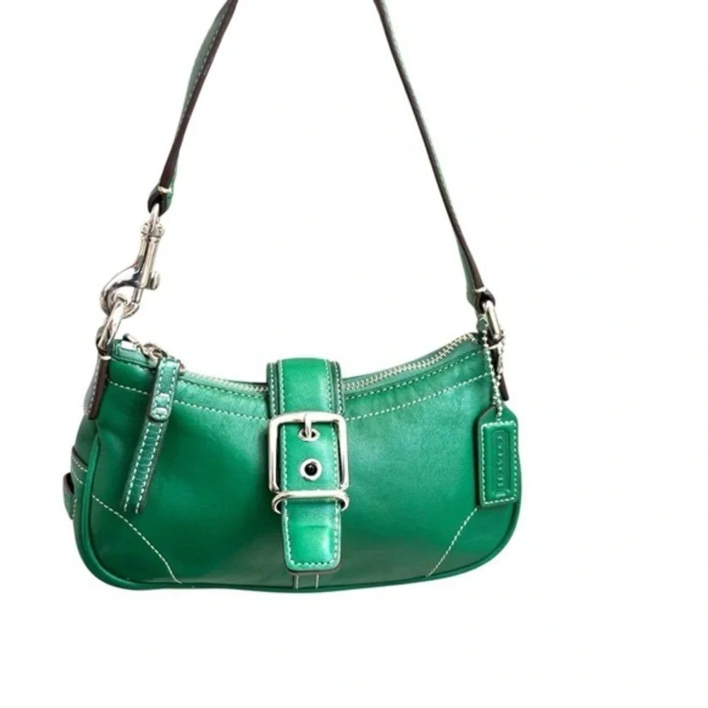 Coach vintage 7542 hamptons mini soho Demi bag in green leather rare