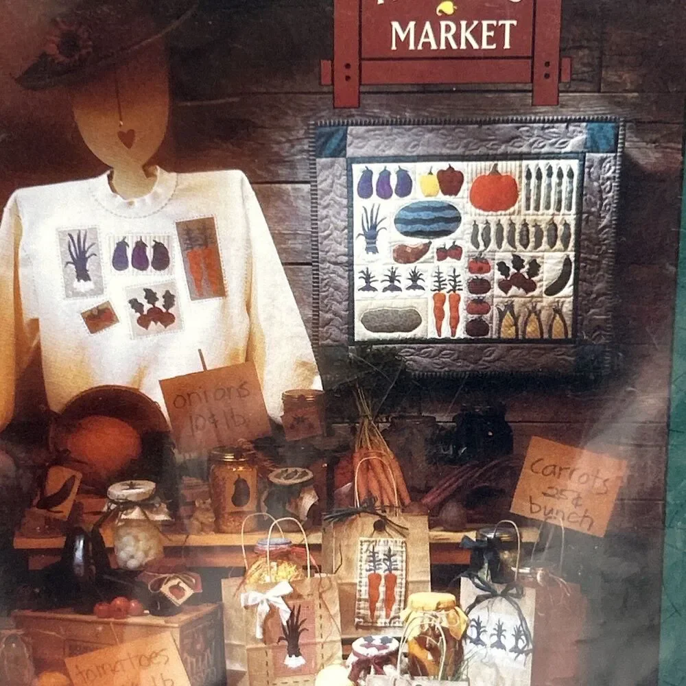 Farmers Market Vegetable Fruit Mumms the Word NEW Vintage Sewing Pattern 1994