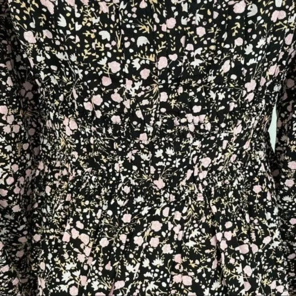 J. Crew Puff sleeve Drapey Crepe Top Fall Garden Floral Size M and L NWT