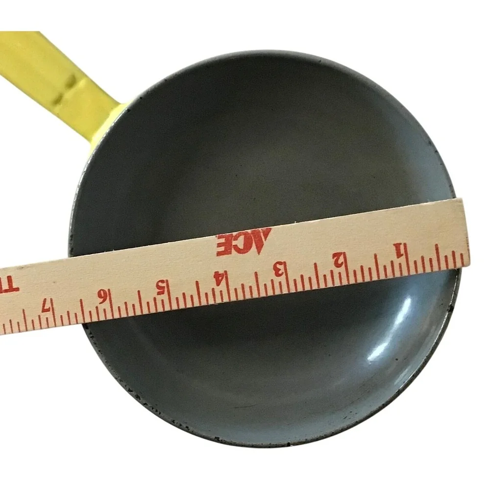 Vintage Descoware‎ Belgium Yellow Enameled Cast Iron Skillet Fry Pan 7 Inch
