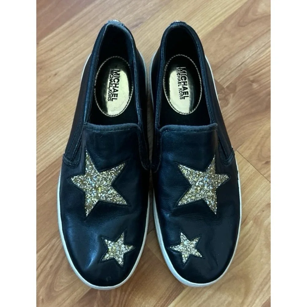 Michael kors patent leather gold glitter stars‎