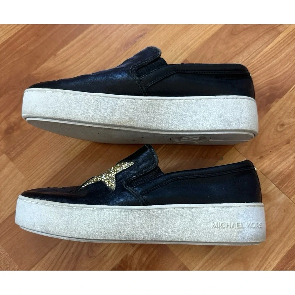 Michael kors patent leather gold glitter stars‎