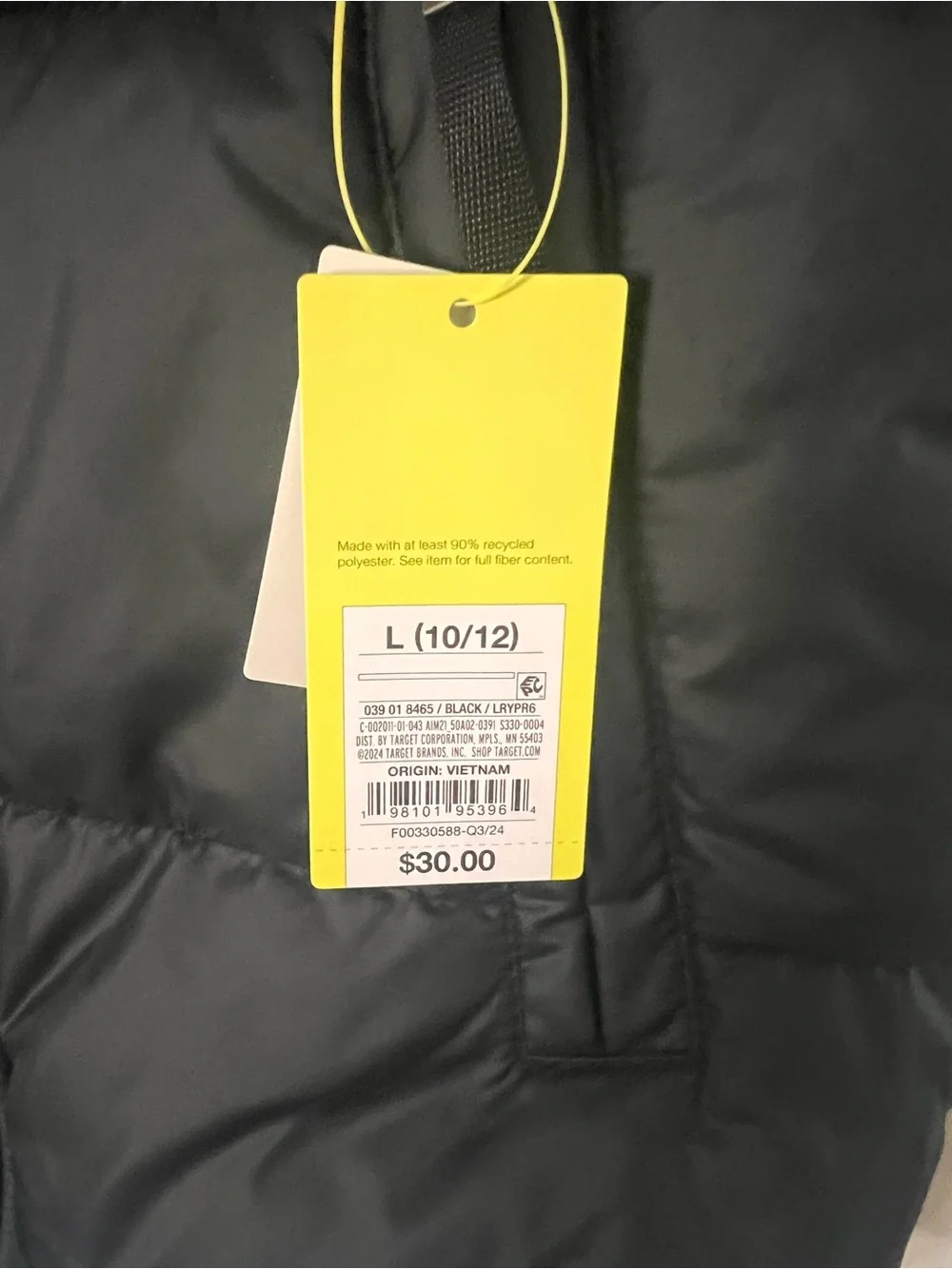 Black Puffer Jacket - L (10/12)