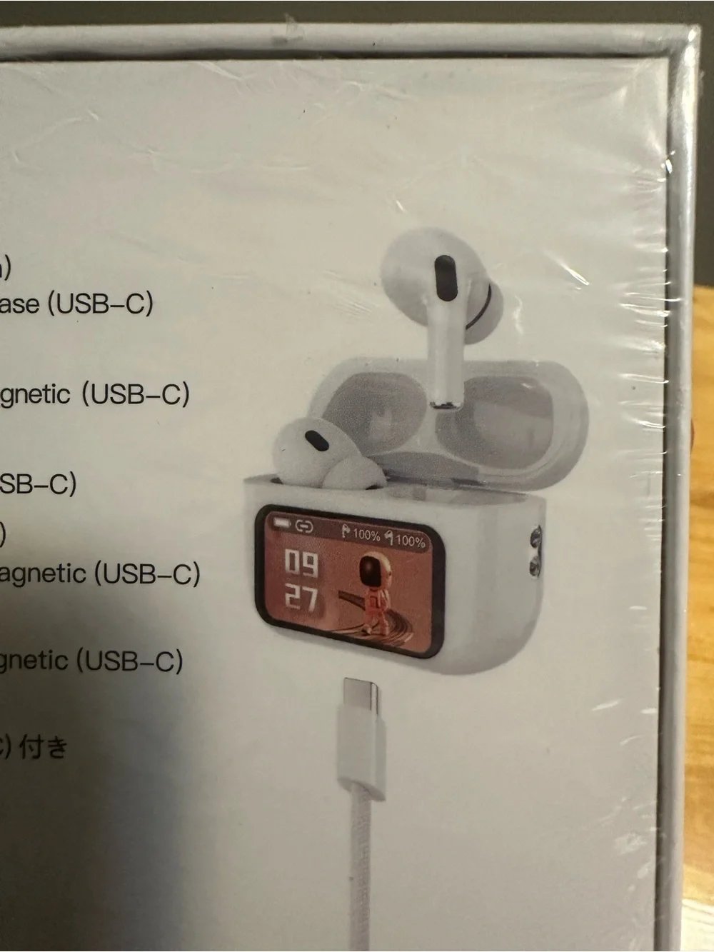 True Wireless ANC Earbuds with Display Charging Case - White