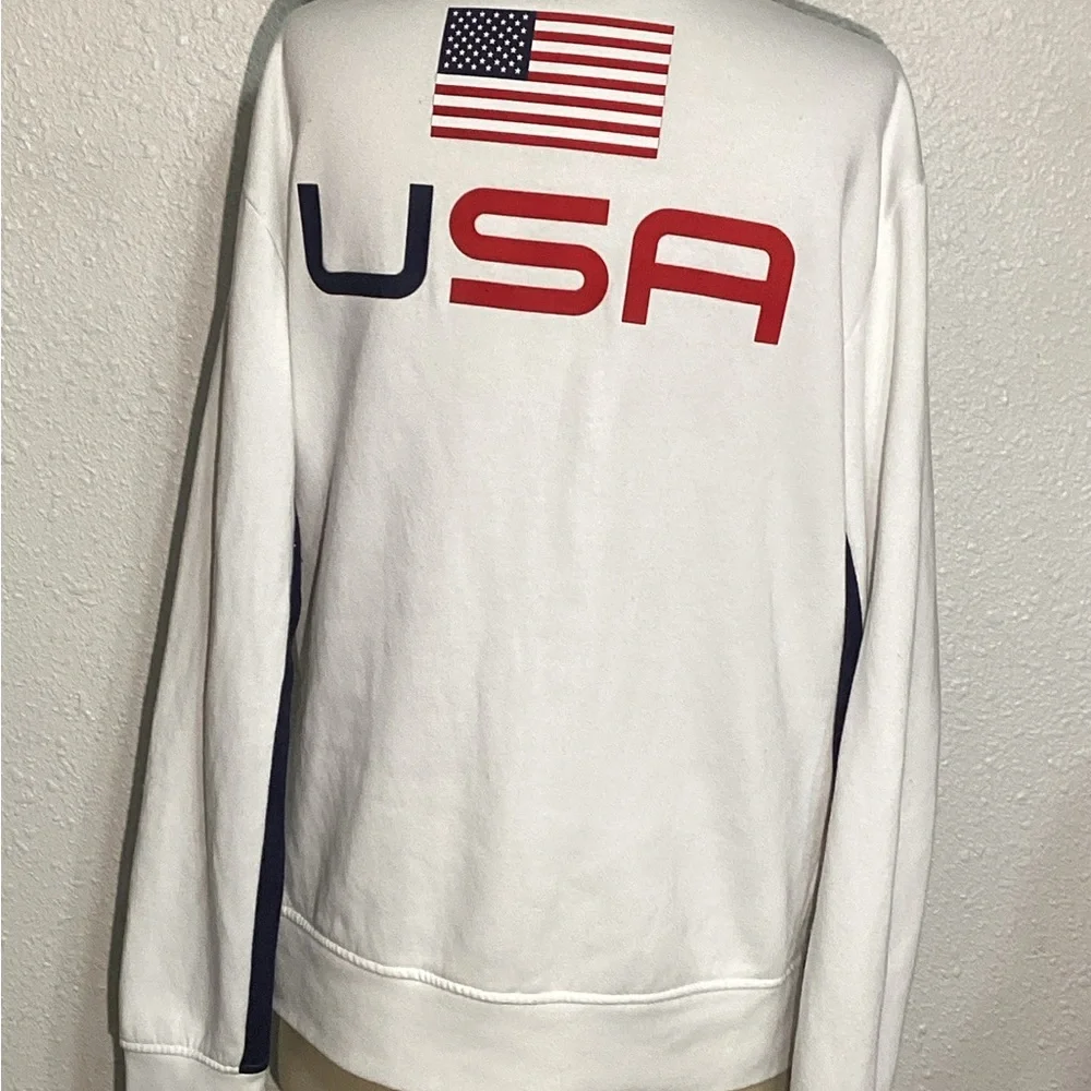 Polo by Ralph Lauren White Hoodie with USA Flag size large