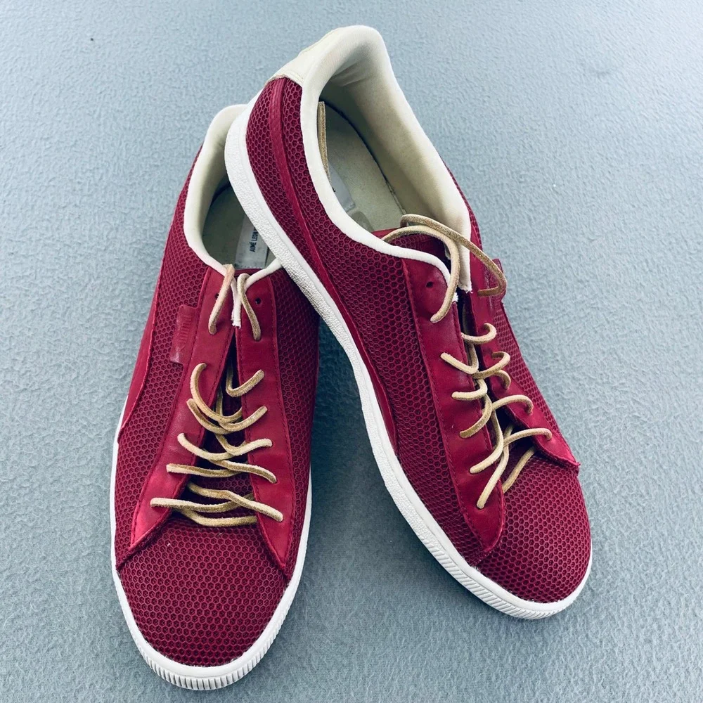 Puma x Aime Leon Dore Men Sneakers Burgundy Mesh Leather Size 13 ALD States