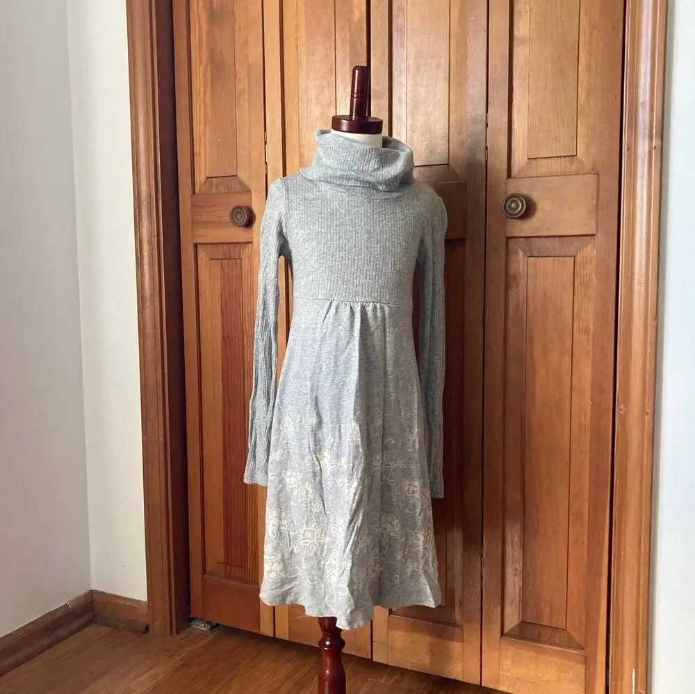 Old Navy Girls Grey Turtleneck Pullover Dress, Size M
