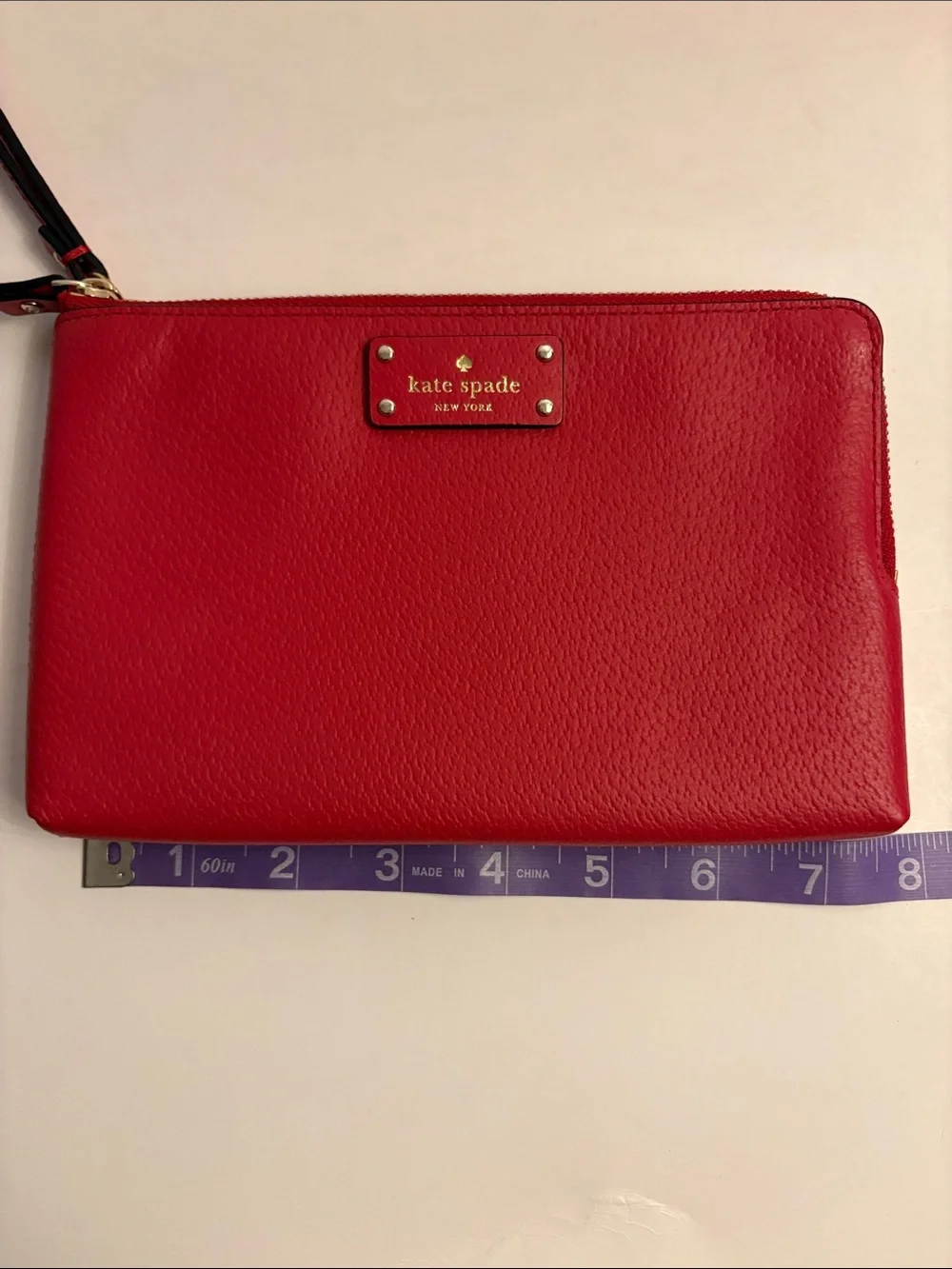 kate spade Red Leather Wristlet with Detachable Strap excellent condition