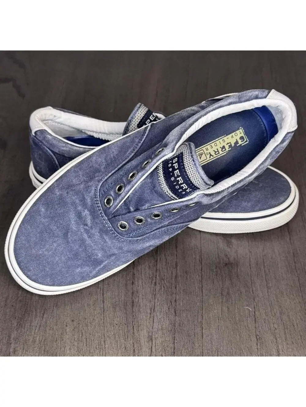 Sperry Top-Sider Slip-On Sneakers in Blue Canvas