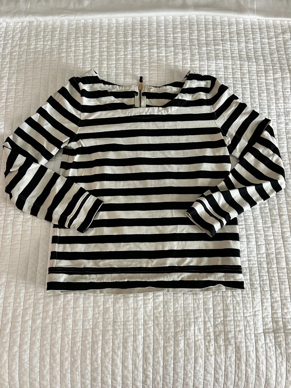 J.Crew Striped Black and White Long Sleeve Top