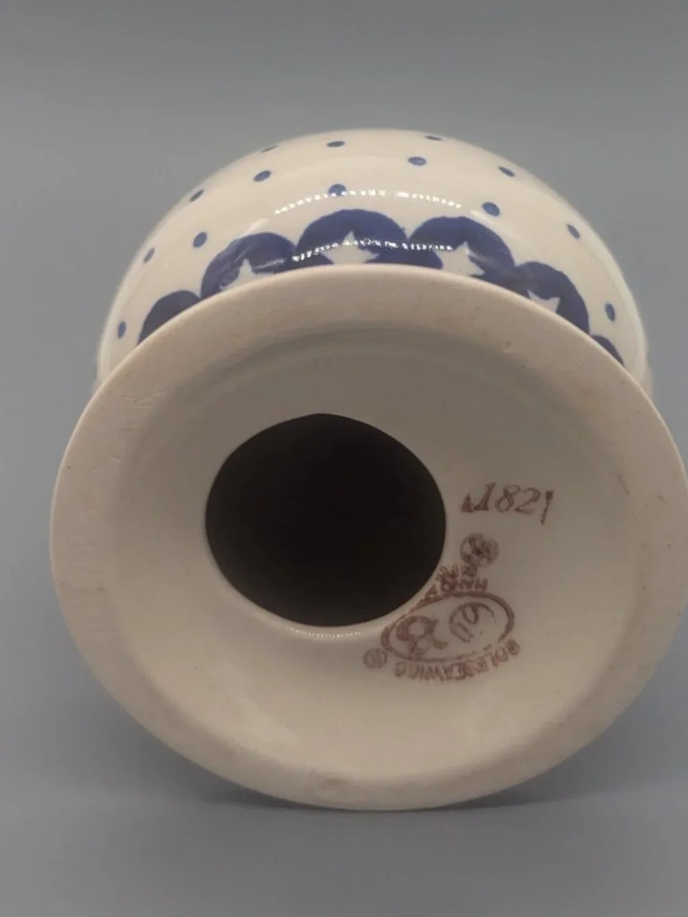 Polish Pottery Boleslawiec Hot Air Balloon Christmas Ornament Dots Stars