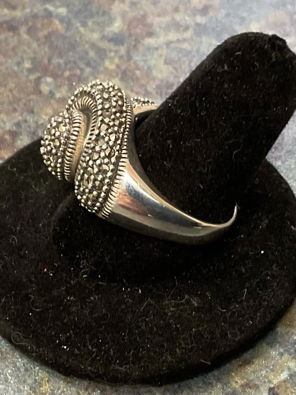 Vintage-Inspired Black and Silver Statement Ring