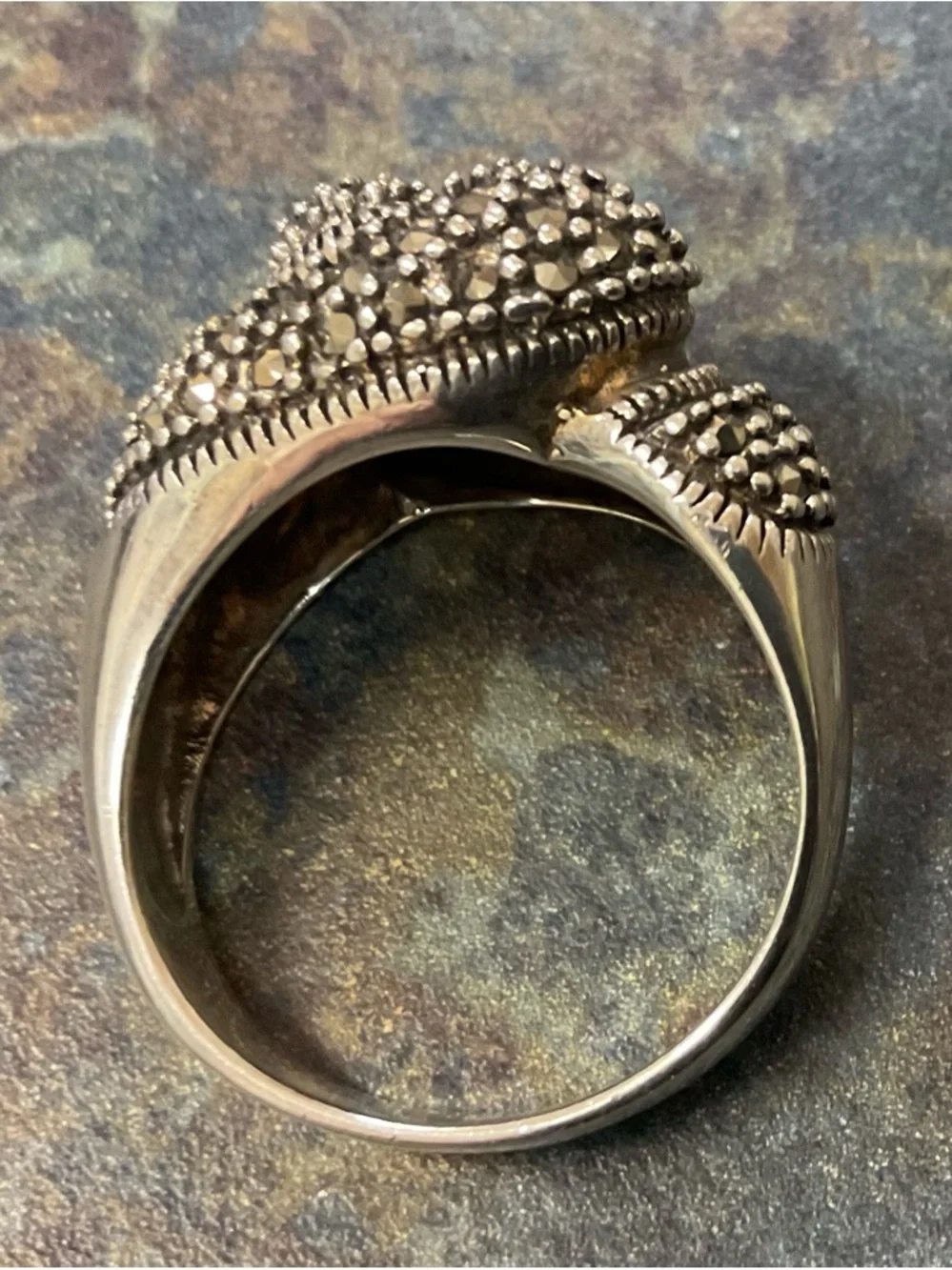 Vintage-Inspired Black and Silver Statement Ring