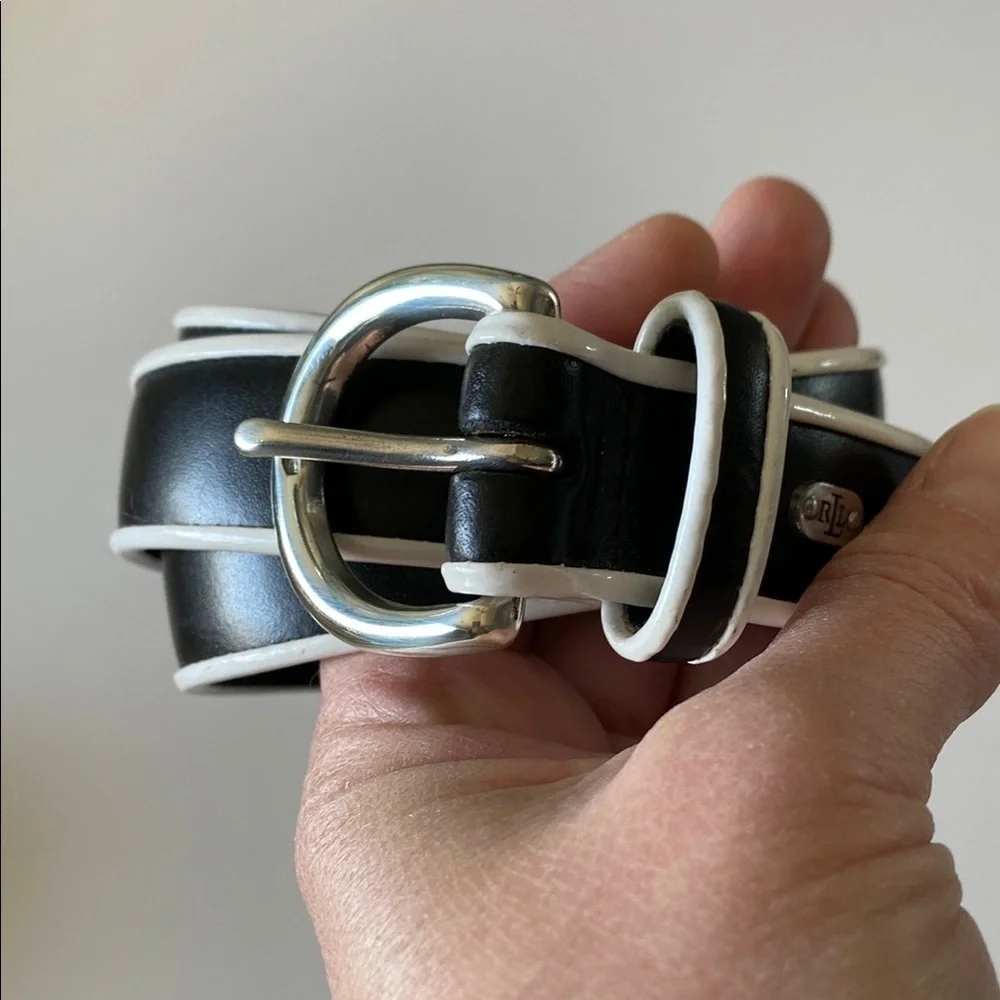 Ralph Lauren black white skinny belt women’s medium