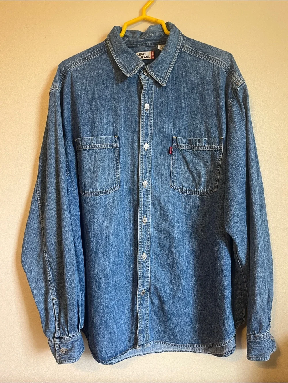 Vintage 90’s Men’s Levi's Red Tag Authentic Jeanswear denim button-down shirt.