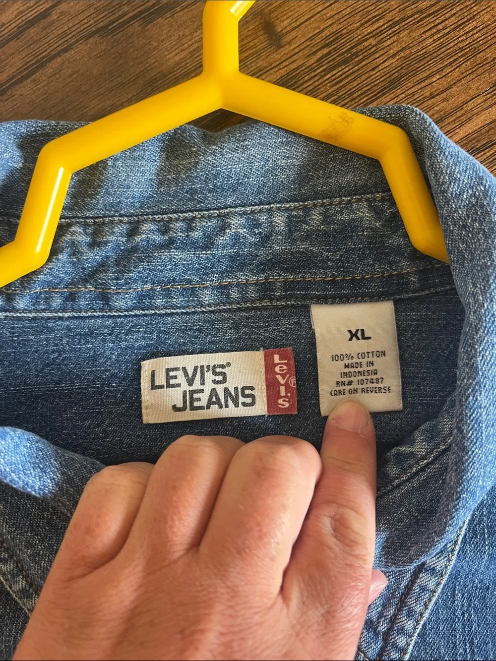 Vintage 90’s Men’s Levi's Red Tag Authentic Jeanswear denim button-down shirt.