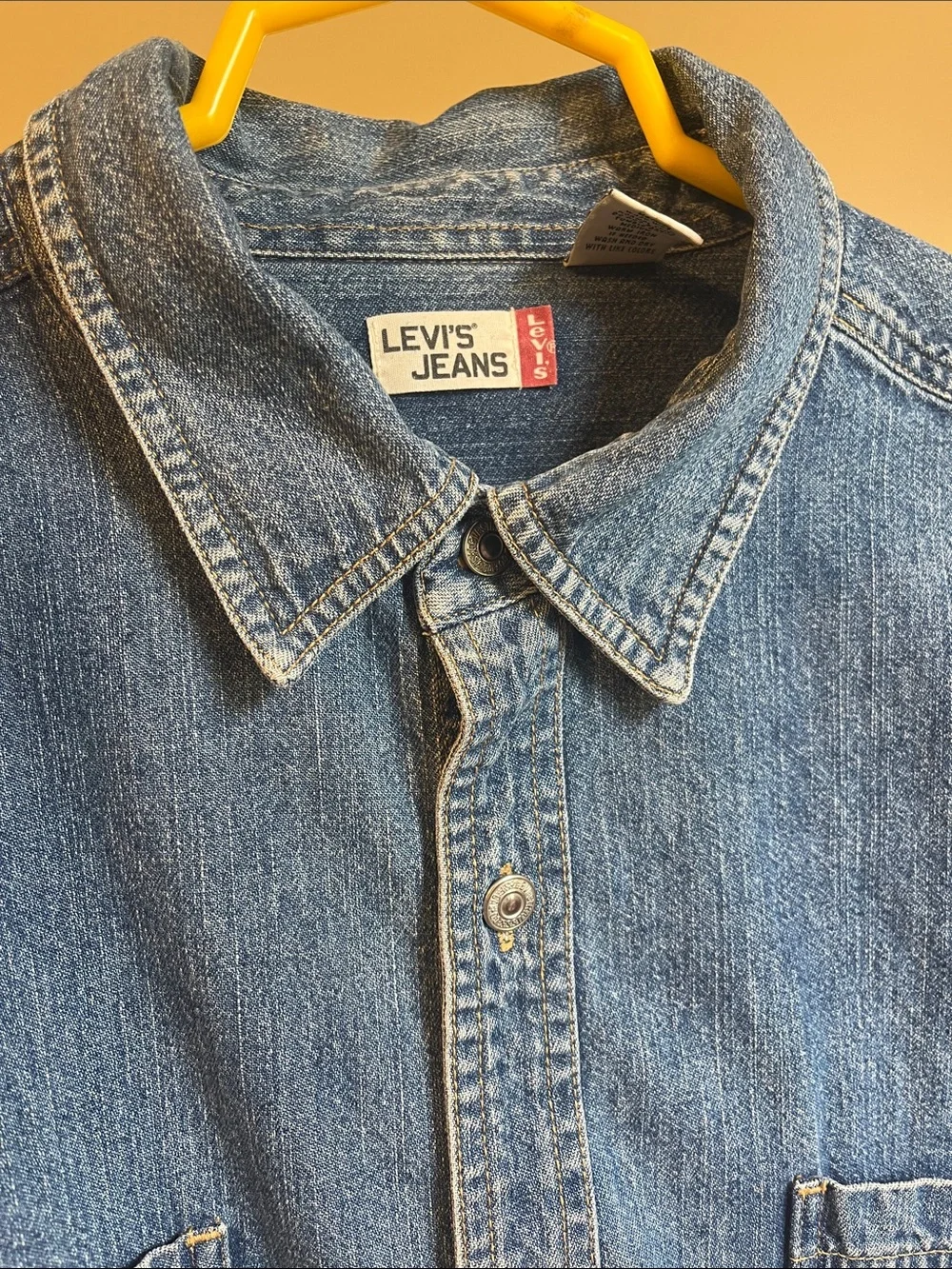 Vintage 90’s Men’s Levi's Red Tag Authentic Jeanswear denim button-down shirt.
