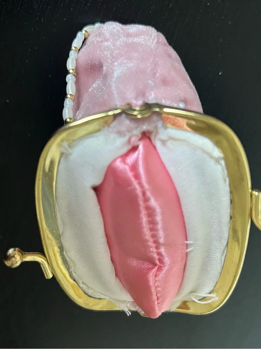Vintage 1950’s Pink Velvet Beaded Mini Handbag