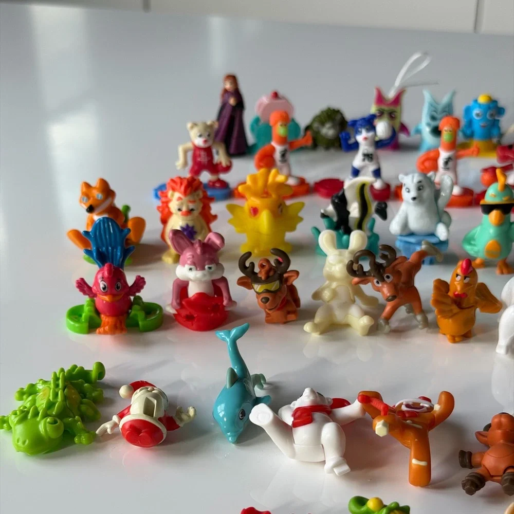Colorful Kinder Surprise & Mix Toys Lot - 58 Animals Figurine Set