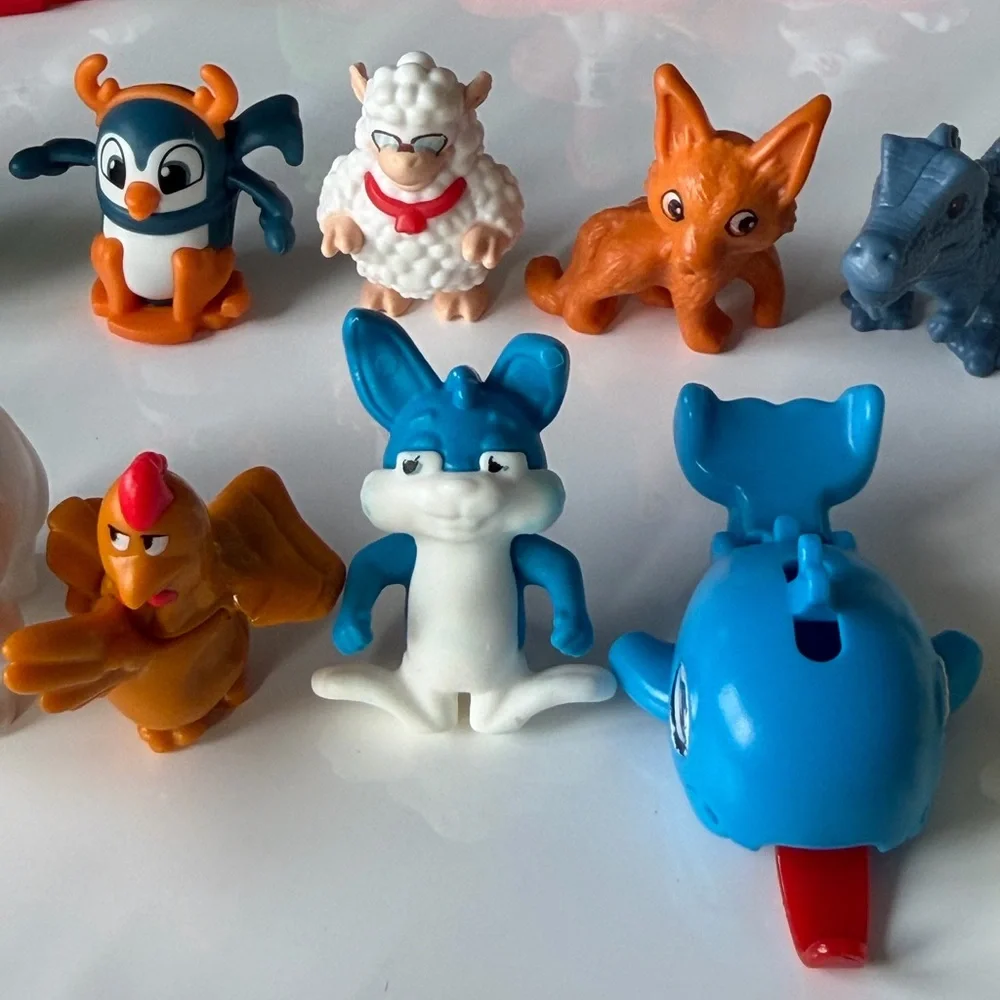 Colorful Kinder Surprise & Mix Toys Lot - 58 Animals Figurine Set