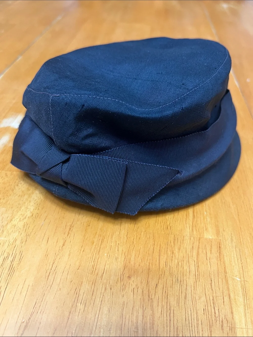 Vintage Suzy Neiman Marcus Blue Cloche Hat with Bow.