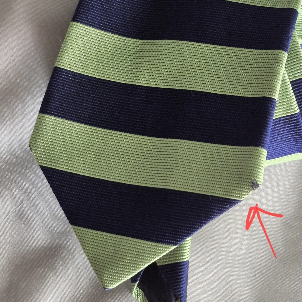 Vintage Silk Brooks Brothers Green Navy Striped Men's Tie