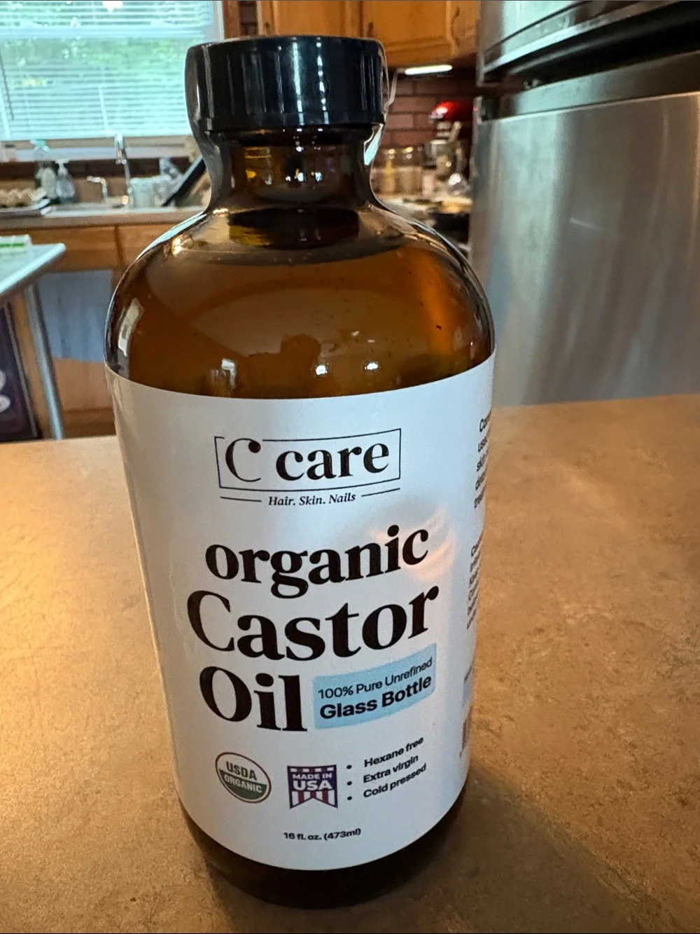 C Care Organic Castor Oil - Brown Bottle